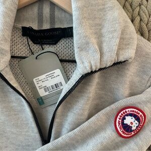 Canada Goose Fairhaven 1/4 Zip Sweater - Mist Grey - size XS